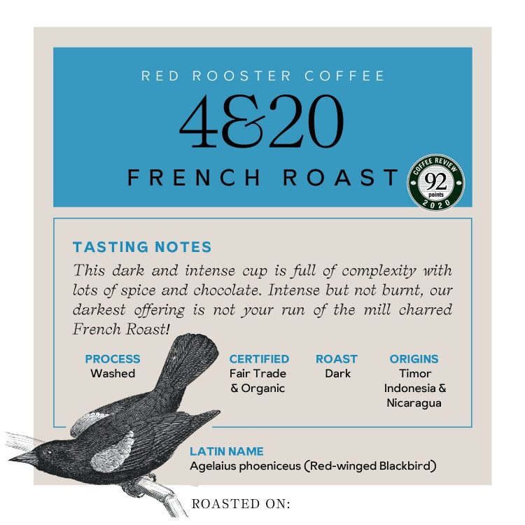 Organic 4&20 French Roast Balanced Craft Coffee Beans
