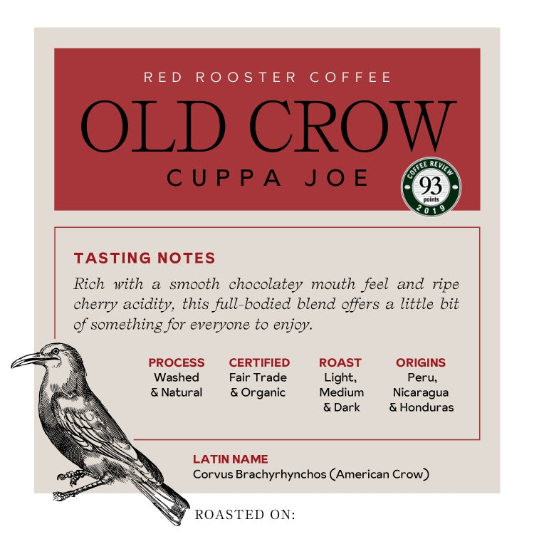 Organic Old Crow Cuppa Joe Bold Espresso Coffee Beans