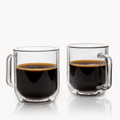 AeroPress Double Wall Glass Coffee Mug - 2 Pack Clear Coffee Mug Set
