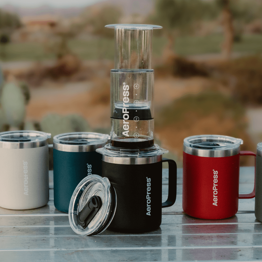 AeroPress Travel Coffee Mug - Stainless Steel Clear Coffee Mug Set