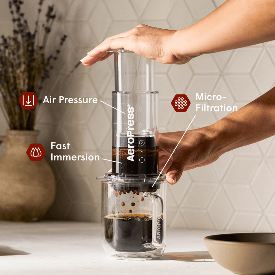 AeroPress Coffee Maker - Clear & Colors Modern Clear Coffee Press