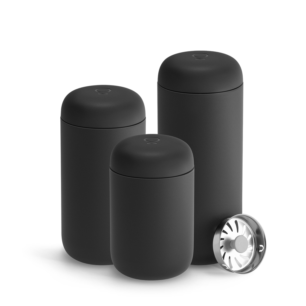Fellow Carter Move Mug + Splash Guard Clear Coffee Mug Set