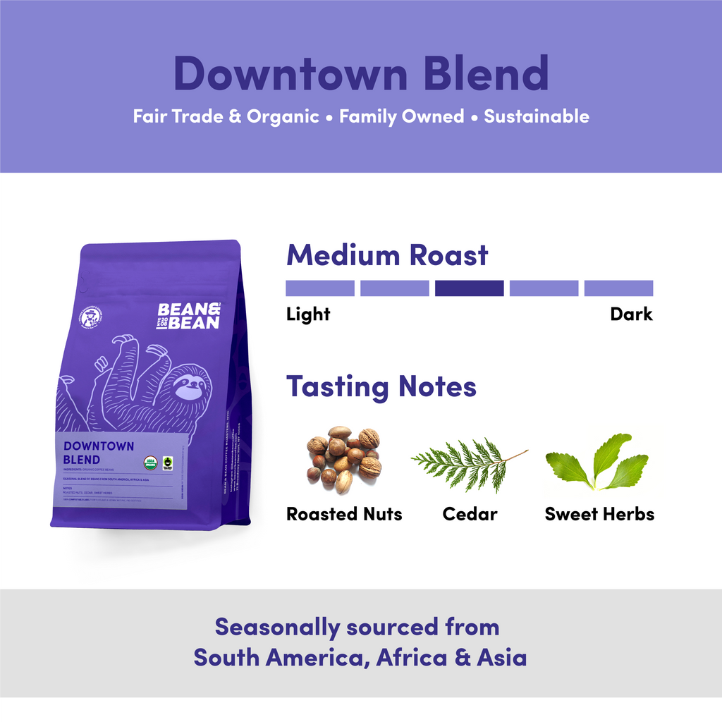 Downtown Blend Organic & Fair Trade Bold Espresso Coffee Beans