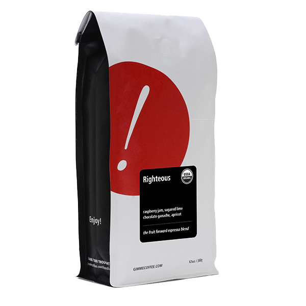 Righteous (Organic) 12 oz Bold Espresso Coffee Beans
