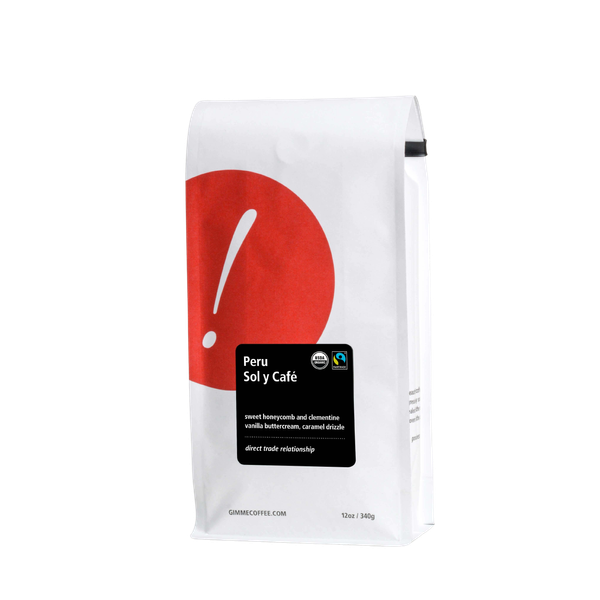 Peru Sol Y Cafe Fairtrade Organic 12 oz Premium Whole Bean Coffee
