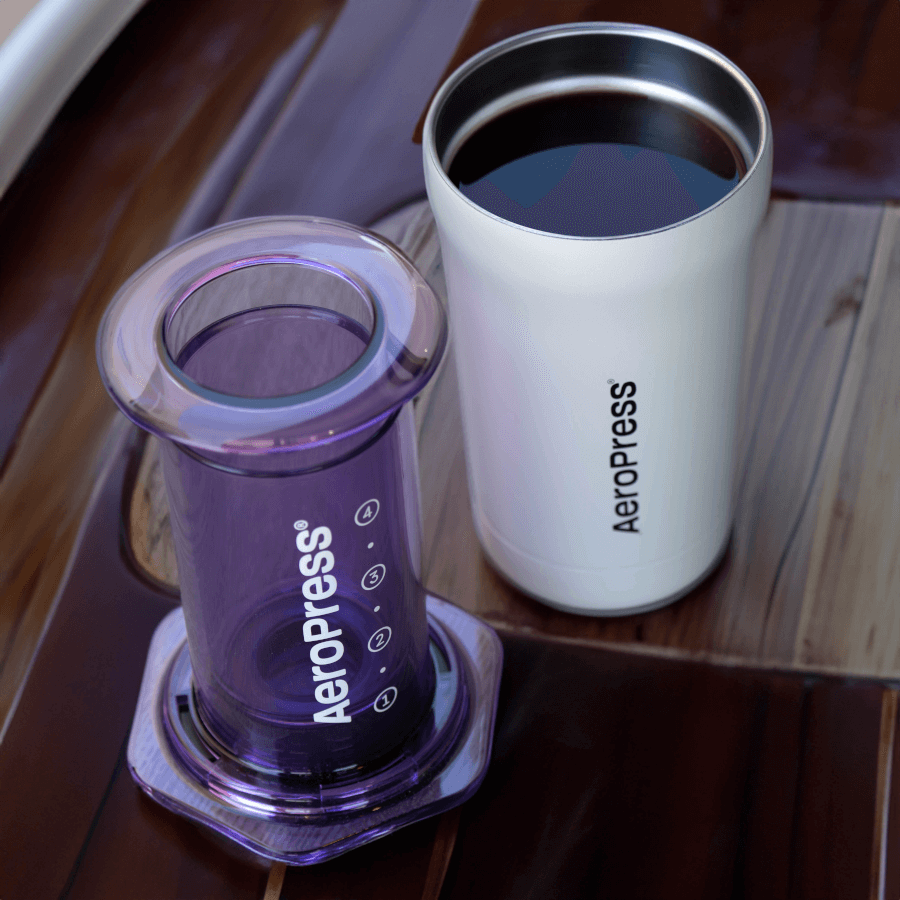 AeroPress Travel Coffee Tumbler - Stainless Steel Clear Coffee Mug Set
