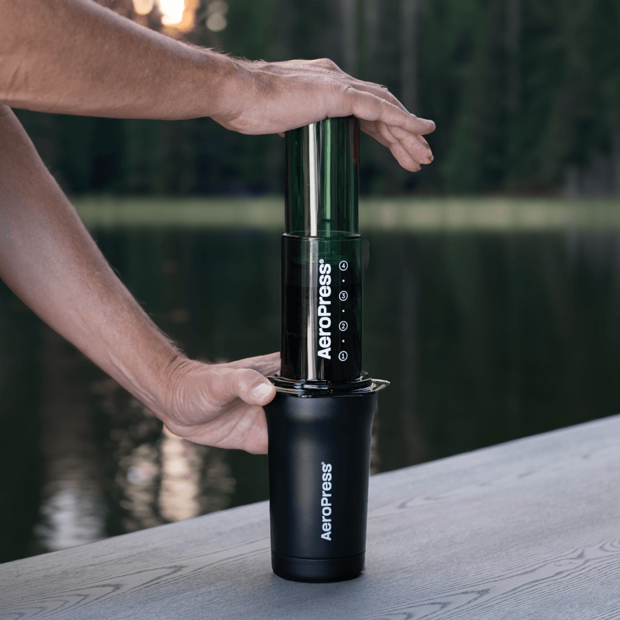 AeroPress Travel Coffee Tumbler - Stainless Steel Clear Coffee Mug Set