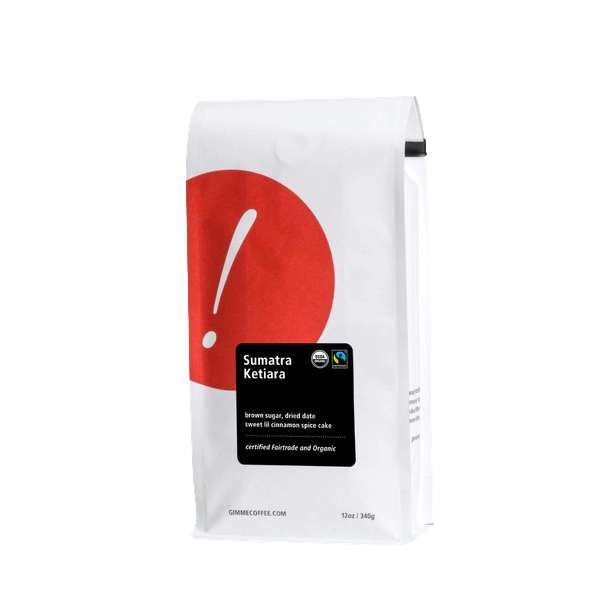 Sumatra Ketiara Fairtrade Organic 12 oz Premium Whole Bean Coffee