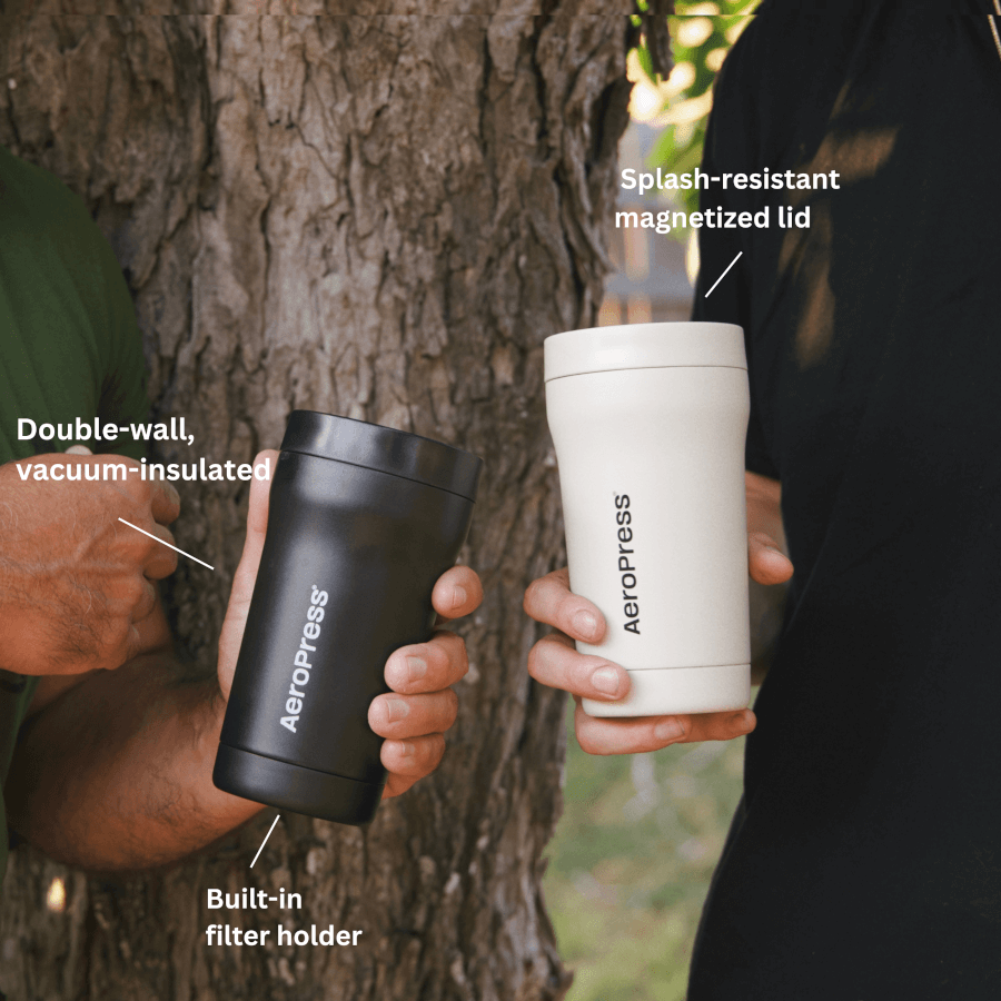 AeroPress Travel Coffee Tumbler - Stainless Steel Clear Coffee Mug Set